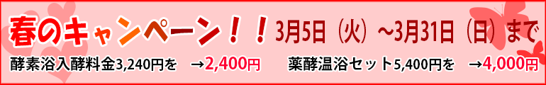 春のキャンペーン 3月5日(火)〜3月31日(日)まで